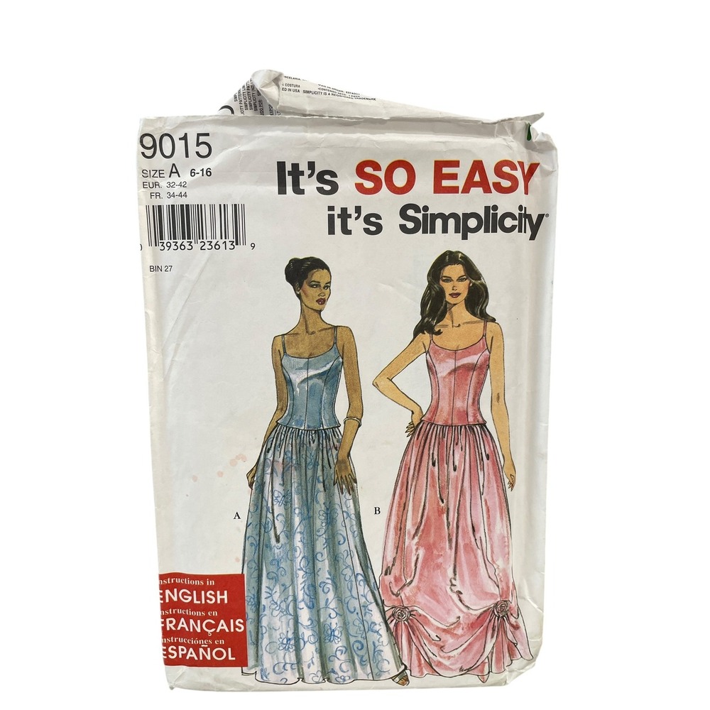 Simplicity 9015 Misses Dress Size 6-16 Vintage Sewing Pattern